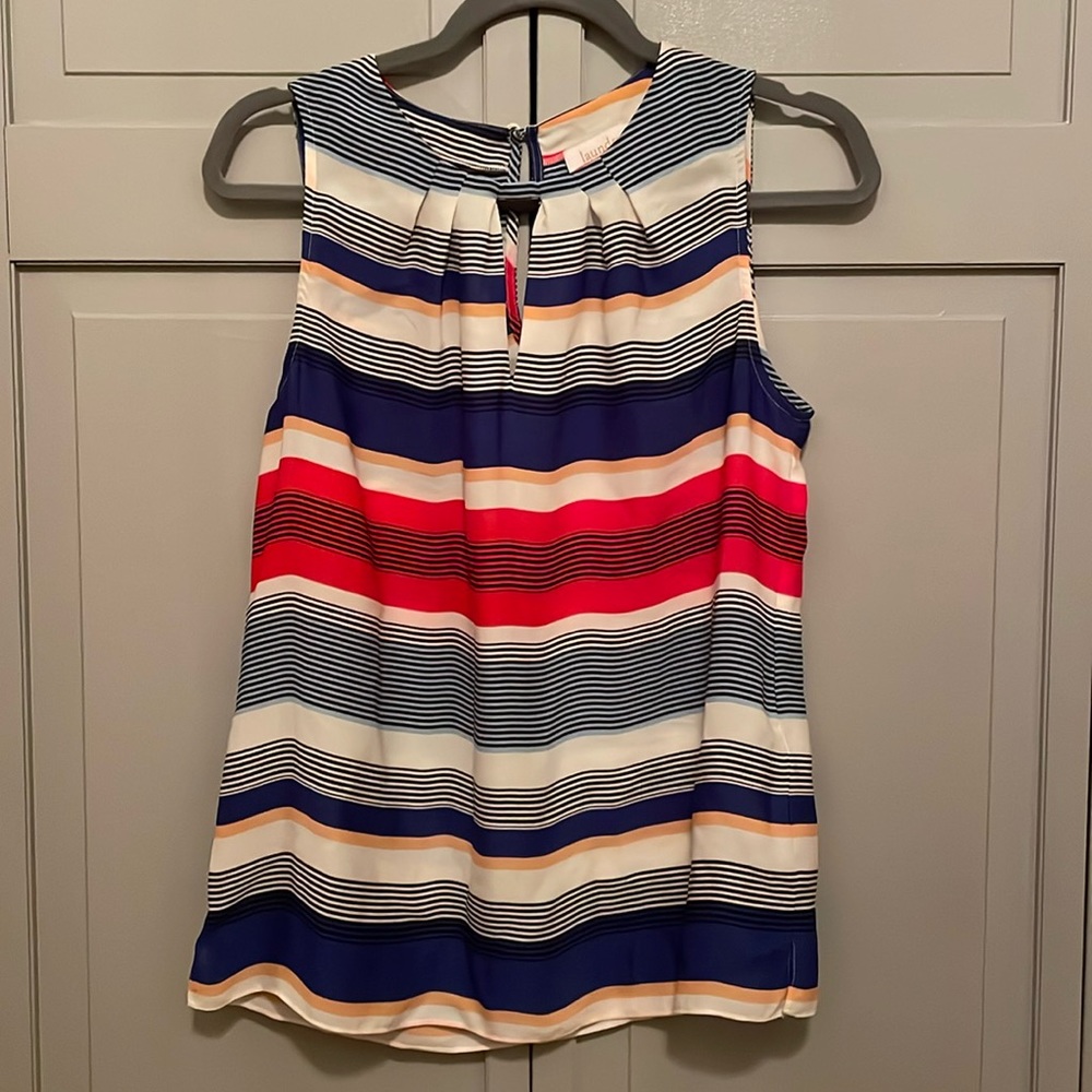 Laundry Sleeveless Striped Blouse